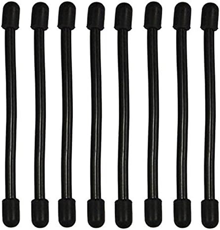 Taikala 8Pcs Multi-functional Fastening Rubber Twist Ties,Reusable Twist Ties, cable ties for Cable Management/Organization(Diameter-4mm,3 Inch ) Black,Orange, Green,Multicolored (Black)