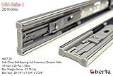 10 Pack Berta Full Extension Soft/Self Close Ball Bearing Side Mount Drawer Slides 20-Inch 100Lb Load Rating (10 Pairs)