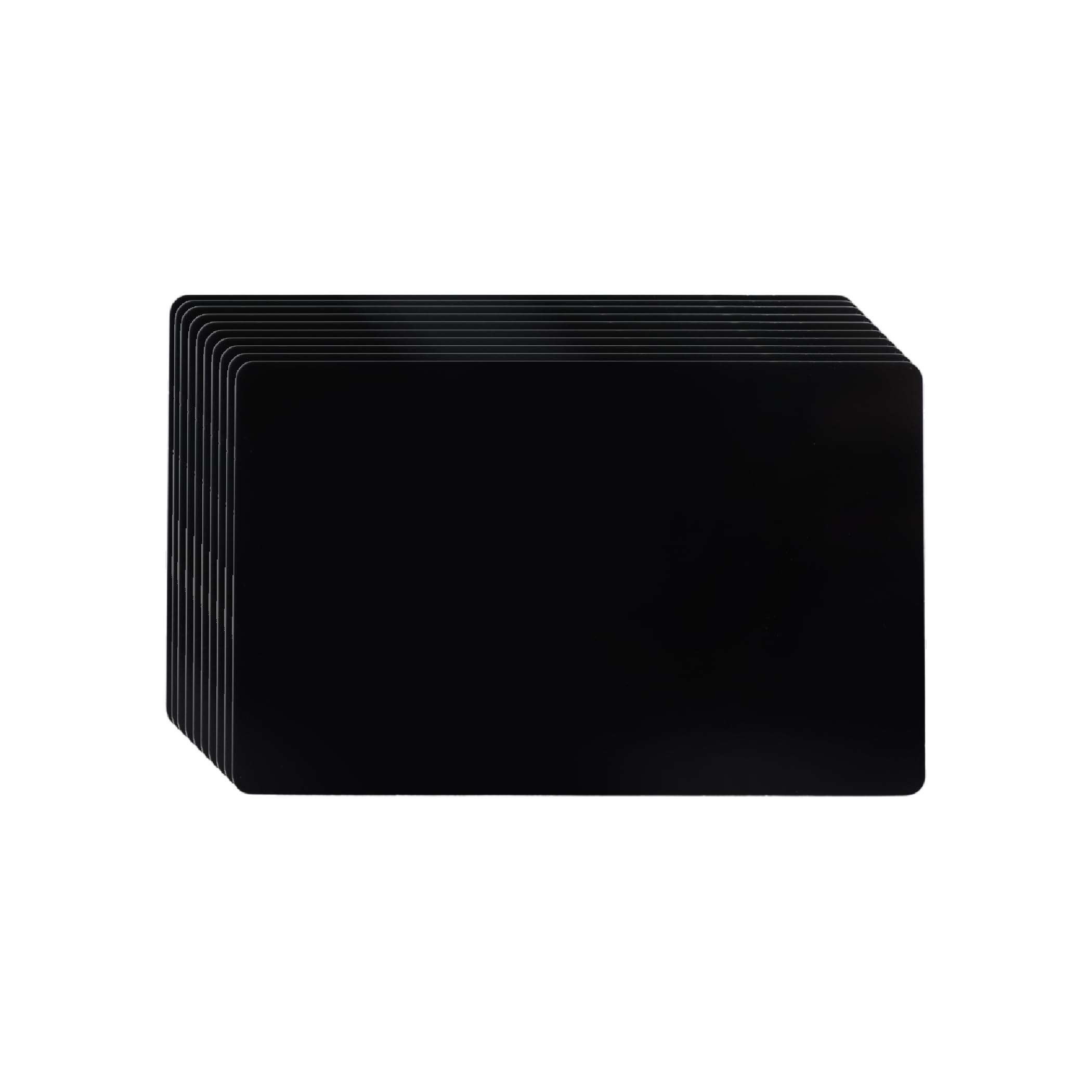 Photo 1 of 10Pcs Black Blank Metal Business Cards, 86X54X0.8mm Anodized Aluminum Card for DIY