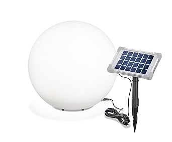 esotec Solar Leuchtkugel Mega Ball 40cm, hochwertige PE Kugel, Dauer- oder Wechsellicht, 8 Lichtfarben inkl. warm- und kaltwe