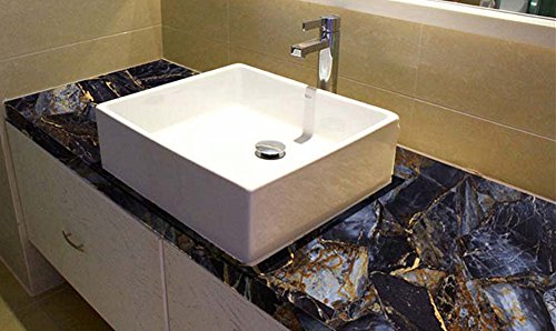 image for Moyishi Blue Stone Look Marble Gloss Film Vinyl Self Adhesive Counter 