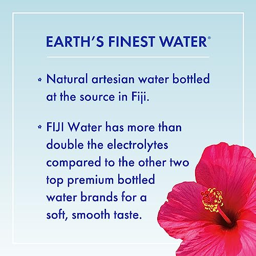 FIJI NATURAL ARTESIAN BOTTLED WATER 500 ML / 16.9 FL OUNCE (PACK OF 6) – 100% RECYCLED PLASTIC