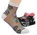 Lovful 3 Pack Women Transparent Ankle High Socks, Rose, One Size