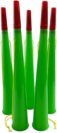 Amazon セレカジsize ブブゼラ ラッパ サッカー 応援グッズ スポーツ観戦 メガホン カラフル 2本 又は 5本 セット グリーン5本セット 36 3cm ラッパ 吹奏楽器 おもちゃ