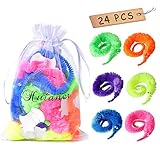 huianer 24pcs Magic Worm Toys Wiggly Twisty Fuzzy Carnival Party Favors(Random Color)