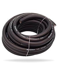 InstallGear   Cable de alimentación y suelo de 25 pies con especificaciones reales y cable de tacto suave, Negro