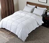 Basic Beyond All Season Warm Goose Down Comforter,650 Fill Power 233 Thread Count 100% Cotton Duvet Insert,,Baffle Box,Classic Greek Key Print,White,Queen Size