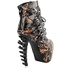SHOW-STORY-Punk-Black-Snake-Print-Lace-Up-Buckle-Bone-Heels-Platform-Ankle-BootsLF80648