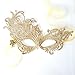 Samantha Peach Masquerade Mask - Luxury Lace Renaissance Women's Masquerade Ball Mask (Gold)