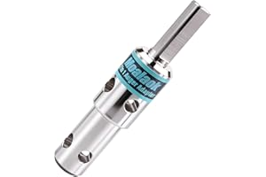 MOALAOK Two Stage Ice Auger Drill Adapter for 1/2" Drill Chuck Fits 3/4" & 7/8" Auger Shafts (18mm/22mm) Dual Bolt Holes (0.25"/0.32") Compatible Strikemaster/Eskimo/Mora -Power Drill Adapter for Ice Fishing