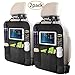 Fullsexy 2 Pack Car Back Seat Organizer with Touch Screen Tablet Holder, Waterproof Kick Mats Backseat Protector with 5 Storage Pockets for Kids (25