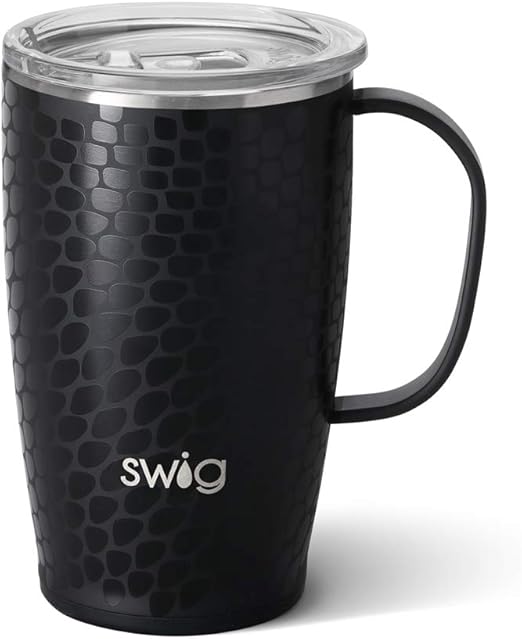 Amazon Com Swig Life 18oz Triple Insulated Travel Mug With Handle And Lid Dishwasher Safe Double Wall And Vacuum Sealed Stainless Steel Coffee Mug In Dragon Glass Print Multiple Patterns Available Kitchen