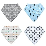 Baby Bandana Drool Bibs for Drooling and Teething HappyCell 4 Pack Gift Set For Boys and Girls
