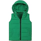 SUNDAY ROSE Boys Girls Hooded Puffer Vest Lightweight Sleeveless Quilted Waistcoat Outerwear