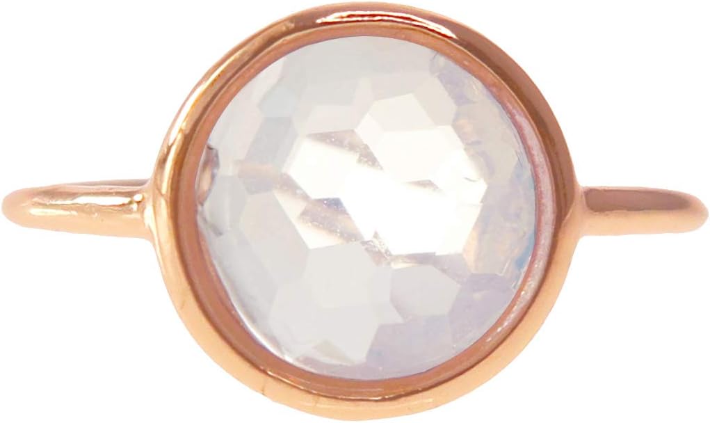Moonstone 18k Rose Gold Clad Wholesale Gemstone Round Ring