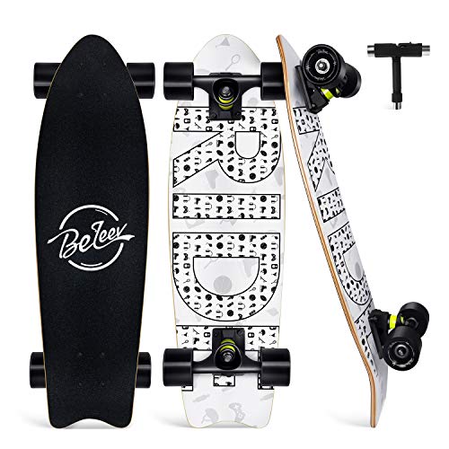 Beleev Cruiser Skateboard for Beginners, 27"x8" Complete Skateboard for