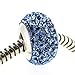 Queenberry Sterling Silver Simulated March Birthstone Round Blue Crystal European Style Bead Charm
