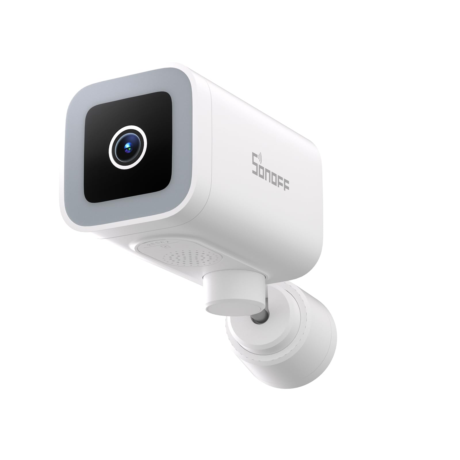 SONOFF CAM-B1P Cámara Exterior: 2K HD, visión Nocturna en Color, Vista 180° panorámica, detección/Seguimiento Humano con IA, IP65, Audio bidireccional, Compatible con hogar Inteligente.