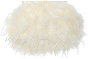 AWAYTR 5 Yards Turkey Feather Trim - 4~6in Width Natural Fluffy Feather Trim Fringe for DIY Dress Crafts Costumes Decoration 