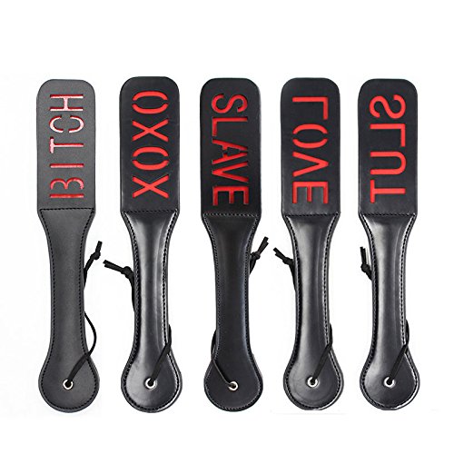 HOT! Slave Btch Slut SM Flog Spank Paddle Beat Submissive Slave BDSM Pink Kinky Fetish Whip Sluts Paddles Adult Sex Toys (32cm x 6.5cm, BTCH)