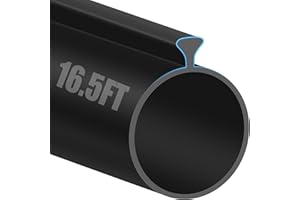 MYFAMIREA 16.5FT Garage Door Seals Bottom Rubber, 0.2" Triangle Weather Stripping Seals for Single Track Weatherproofing Threshold Replacement Strip Fits 16.5FT Wide or Smaller Doors, Black