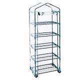 Worth Mini Ourdoors Indoor Greenhouse, 5 Tier 5 Shelf and PVC Cover Green House with Wheels, Plant Tower for Growing Seeds, Seedlings, Tending Potted Plants
