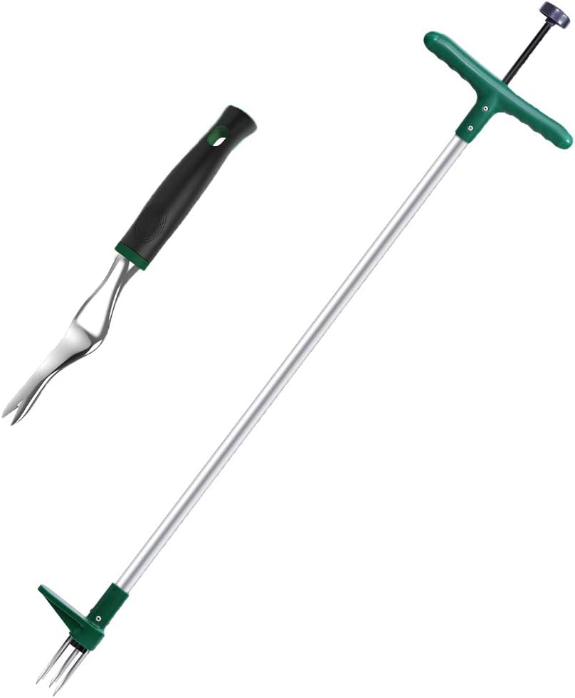 Walensee Stand Up Weeder and Weed Puller, Stand up Manual Weeder Hand Tool with 3 Claws, Stainless Steel and High Strength Foot Pedal, Weed Puller (Combo Pack - Stand Up Weeder & Hand Weeder) : Garden & Outdoor
