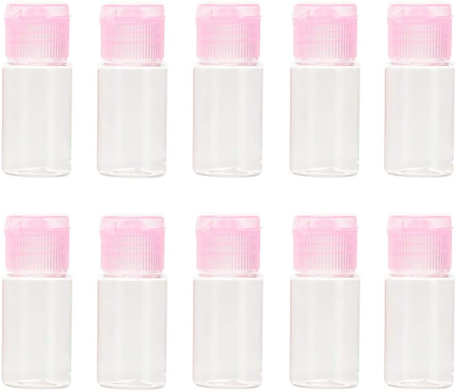 Ruikey 10 Pcs Plastic Travel Bottles Lotion Shampoo Conditioner Toiletries Containers Bottle Ideal Storage Pots for Travel Home Outdoor(10ml)