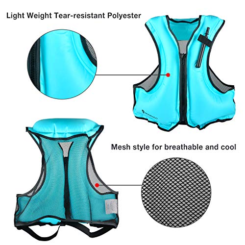 DOOHALO Inflatable Snorkel Life Jacket Vest for Adult Men Women Fit 88