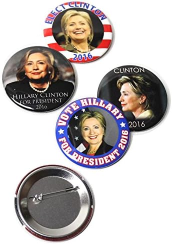 Presidential Campaign 2016 Hillary Clinton Pinback Buttons - 2.25 Inch Round - 5 Pack
