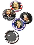 Presidential Campaign 2016 Hillary Clinton Pinback Buttons - 2.25 Inch Round - 5 Pack