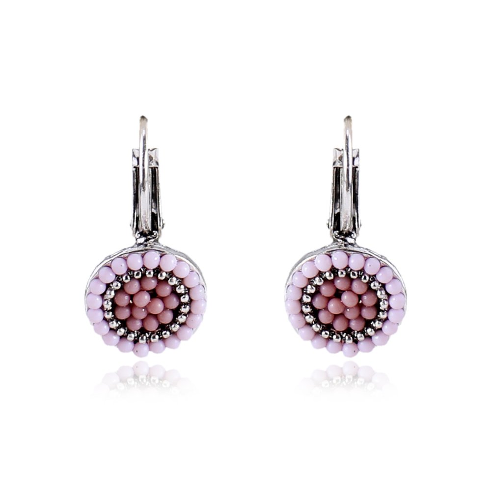 Women Clip On Stud Earrings Resin Clip Earrings Fashion Jewelry Round Earrings Bohemia Style