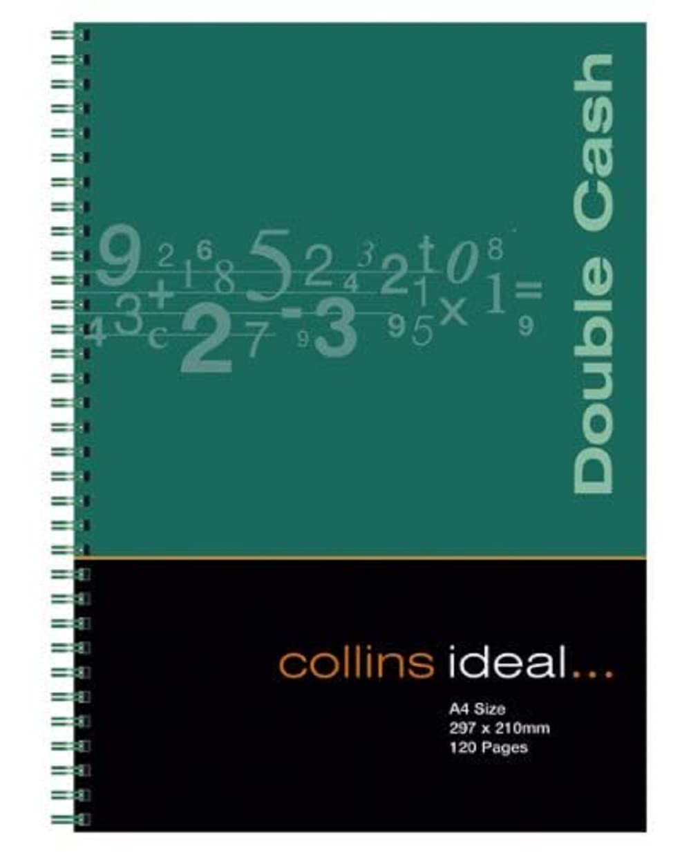 Ideal - A4 Cashbook Wiro Double Cash - 120 Pgs-Green- 7424