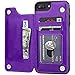 for iPhone 7 Plus/8 Plus Wallet Case with Card Holder,OT ONETOP Premium PU Leather Kickstand Card Slots Case,Double Magnetic Clasp and Durable Shockproof Cover 5.5 Inch(Purple)