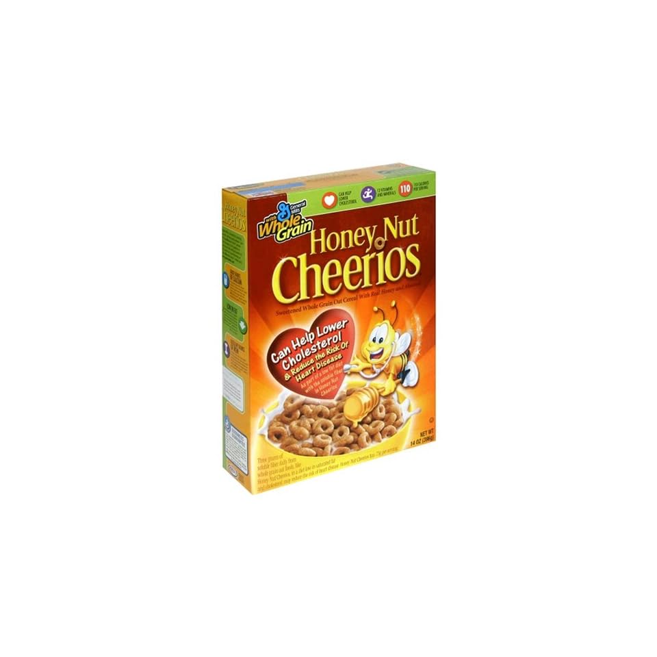 Cheerios Toasted Whole Grain Oat Cereal, Honey Nut, 14 Ounce Box on