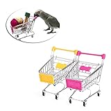 Onpiece Parrot Bird Supermarket Shopping Cart Intelligence Growth Funny Toys Pink/Yellow
