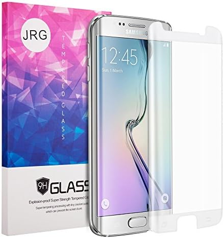 Galaxy S6 EdgeTempered Glass Screen Protector (1-Pack),JRG 3D Edge Coverage Screen Protector For Samsung Galaxy S6 Edge( UltraClear)(Anti-bubbles)( 9H Hardness)( Anti-fingerprints ) (white)