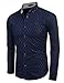 COOFANDY Men's Business Stylish Slim Fit Long Sleeve Casual Dress Shirt,Navy Blue,Small