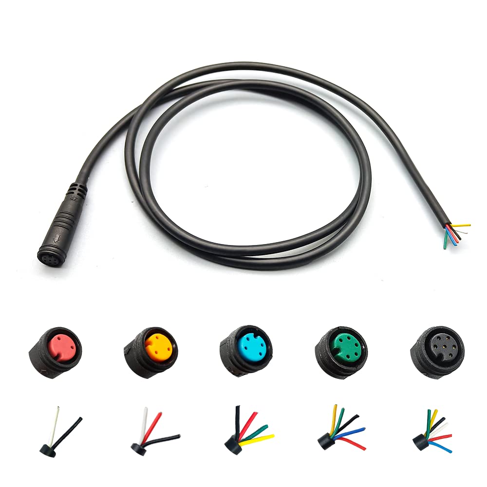 HUDAMZKY Ebike Cable Extension - Julet Female Male 2/3/4/5/6 Pin Extension Connector Waterproof Plug for Electric Bicycle Display Throttle PAS Ebike Parts (6Pin Female)
