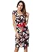 MOQUEEN Womens Short Sleeve Print Midi Party Dresses Bodycon Knee Length