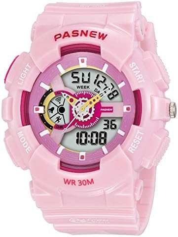Kid's Digital Watches, Dual Time Sports Watch, Digital Watch Features Swim, Night-light, Waterproof Boys and Girls Watch (Pink)