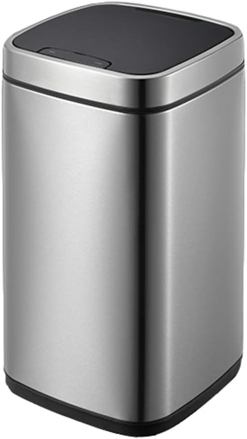 LJJL Inductive Trash Can, Stainless Steel Anti-Fingerprint Rechargeable Trash Can Home Intelligent Inductive Trash Can Multiple Sizes (Size : 21L)