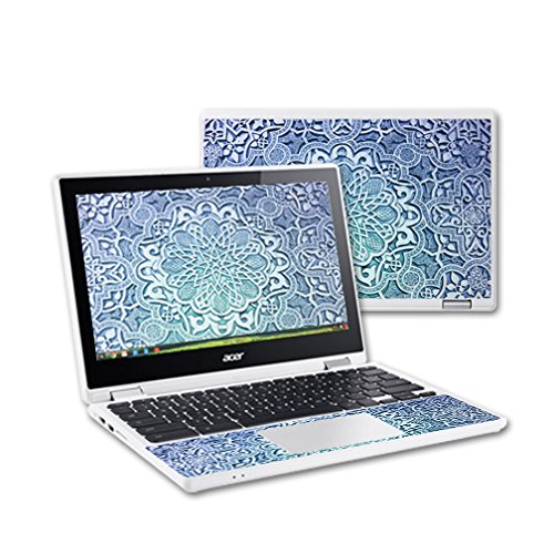 MightySkins Protective Vinyl Skin Decal for Acer Chromebook R11 Screen case wrap cover sticker skins Carved Blue