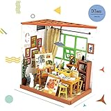 Rolife Wooden Dollhouse Miniature Kit with Led Light and Accessories- DIY Mini House Kit Crafts-3d Wooden Model Building Set-Best Birthday for Boys & Girls (03 Studio)