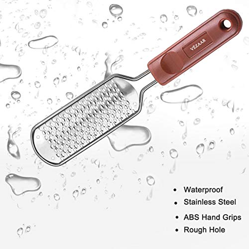 VÉZAAR Foot Dead Skin Pusher Pedicure Foot File Massager, Calluses Remover, Colossal Feet Rasp Care Professional Foot SPA Tool for Cracked Corns Cuticle Hard Skin, Stainless Steel Coarse Gift Files - Thumbnail 3