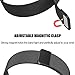 hooroor for Fitbit Versa Bands Women Men Small Large, Milanese Loop Stainless Steel Metal Sport Replacement Bracelet Strap with Magnet Lock Wristbands for Fitbit Versa Smart Watch (Black, Large)