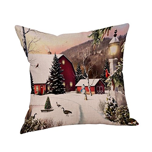 GBSELL Pillow Cover Joyous Christmas Pillow Case Sofa Cover Home Decor,18″x18″ (O)