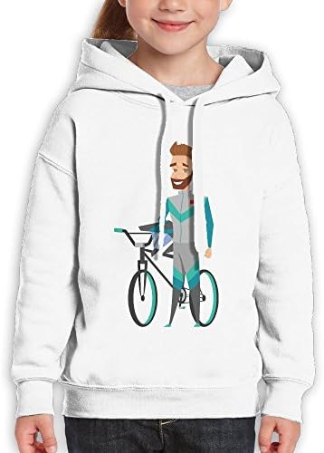 Yig45dsgr Youth Mountain Bike Casual Fashion Pullover Hoodie Sweatshirts White Large