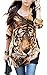 Relipop Women's Long Sleeve Tiger Print Loose Blouse Casual Tops (Black, Medium)