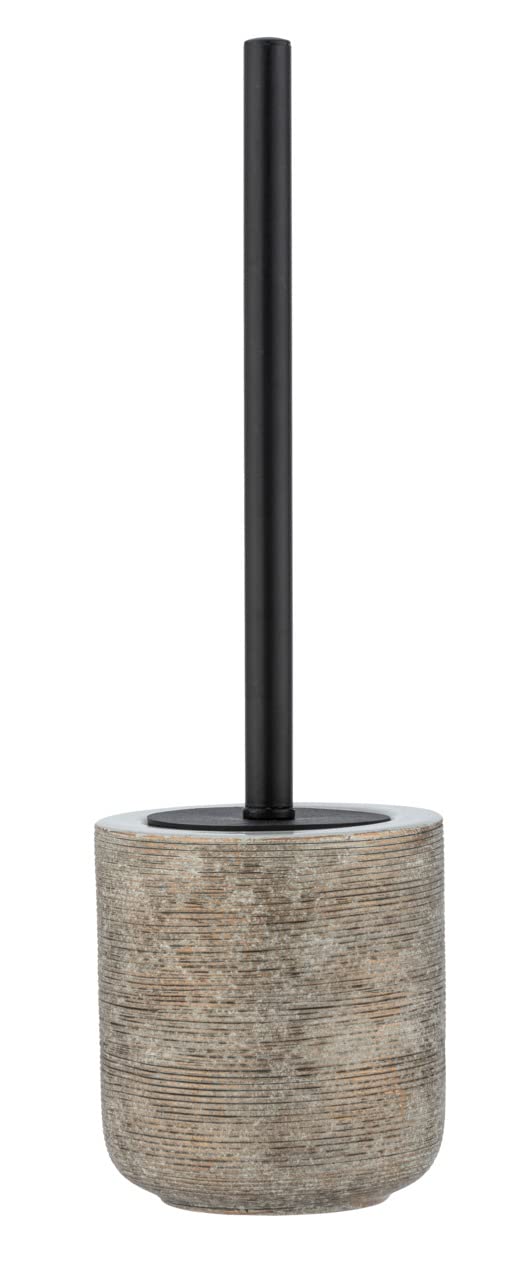 WENKO Fedio Toilet Brush Holder Ceramic with Distinctive Relief Look in Gold, Hand-Painted Hygienic Toilet Brush, Diameter 11.5 x 39.5 cm — image 1